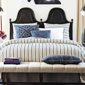 Serena and Lily metallic striped duvet and sham